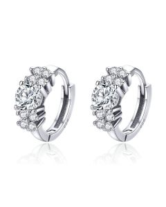 Fashion Three-Color Sterling Silver Zircon Earrings