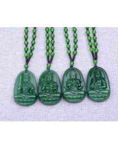 Green jasper zodiac eight patron saint pendant