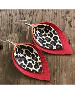 Multilayer leopard print earrings