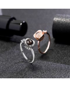 Rose Projection Couple Ring