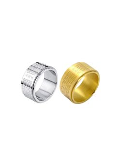 Ring With Rotatable Outer Ring Of Buddha's Great Compassion Mantra