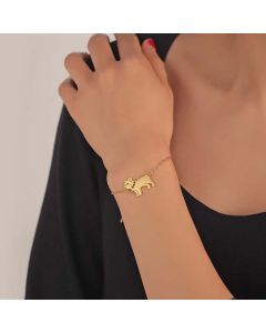 Stainless Steel Animal Pendant Fashionable Cute And Cute Pug Bracelet