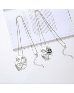 Simple Pendant Cold Wind Abstract Face Female Alloy Sweater Chain