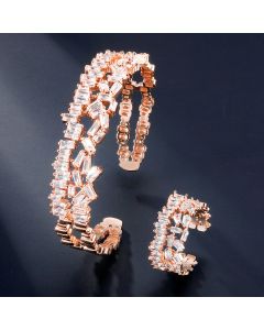 Two-piece  Bracelet Ring Set With Zircon Fashion Jewelry Set