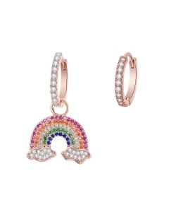 Rainbow Cloud Earrings Women Micro Zircon Asymmetrical Earrings