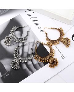 Exotic Exaggerated Bell Tassel Pierced Earrings