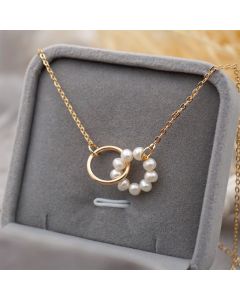 Freshwater Pearl Personalized Necklace Circle Clavicle Chain Female Korean Titanium Steel Necklace