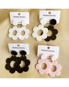 Acrylic Multicolor Flower Women's Stud Earrings