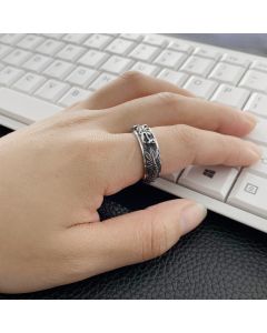 High End Atmosphere Retro T-Rex Ring Titanium Steel Rotatable Ring