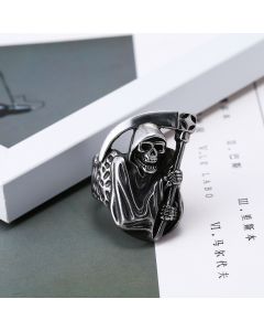 Personalized Retro Imitation Titanium Steel Ring Death Sickle Skull Men's Ring Jewelry