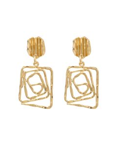 Geometric metal pendant earrings
