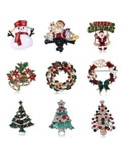 Santa Claus Christmas Tree Brooch, Retro Alloy Clothes, Shoes, Hats, Accessories, Brooches, Jewelry Pins