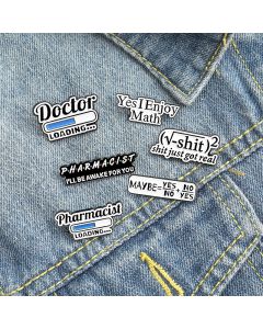 Numbers And Letters Brooch Yes I Enjoy Math English Badge