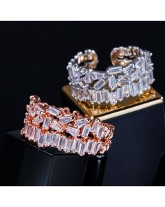 AAA Square Zircon Creative All-match  Ring Women