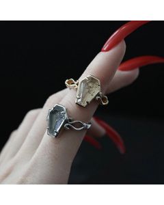 Halloween Gothic Rose Coffin Ring