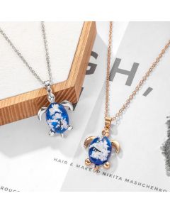 Turtle transparent resin necklace