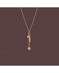 Frosty Ins Wind Necklace Female Real Gold Plated Zircon Pendant Chain