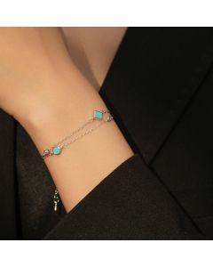 Women's S925 Silver Geometric Round Bracelet