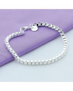 Silver-plated Fashion Square Box Bracelet