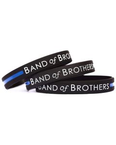 Thin Blue Line With Band Of Brothers Silicone Bracelet