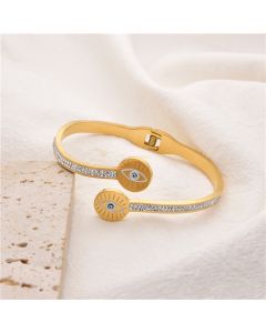Japanese And Korean Titanium Steel Eye Series Diamond Open High-end Bracelet