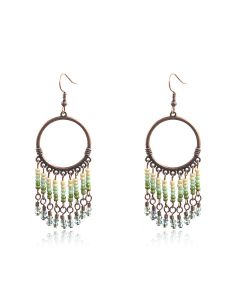 European And American New Product Circle Tassel Earrings