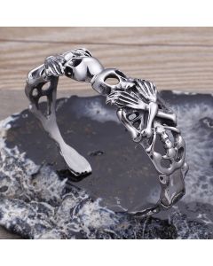 Men's Stainless Steel Skull Opening Bracelet