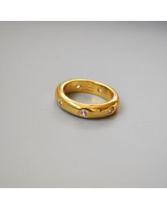 18K Gold Zircon Sparkling Diamond Ring