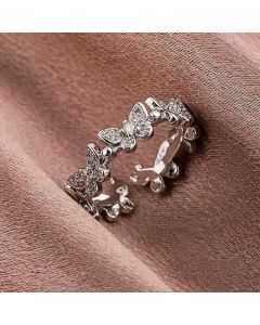Female Ring Fashion Net Red Niche Design Butterfly Live Mouth