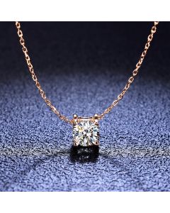 Sterling Silver Moissanite Bull Head Necklace Classic Rose Gold Pendant