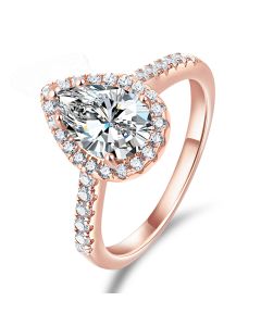 Water Drop Sterling Silver Ring Women's Zircon Proposal Ring Ring Production