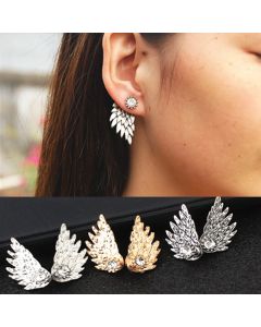 Angel Wings Stud Earrings with Diamonds