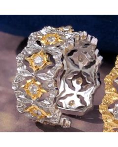 Luxury 925 Silver Plated Lace Star Ring