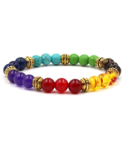 Natural Stone Colorful Chakra Energy Yoga Bracelet