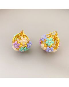 Small Flower Style Personalized Spherical Earrings For Women