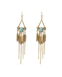 Vintage oval leaf earrings