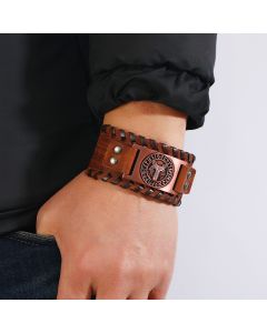 Vintage Woven Cowhide Bracelet Electroplated