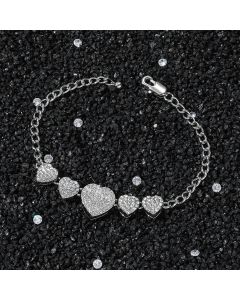 Hip Hop Classic Peach Heart Stitching Bracelet