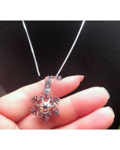 Snowflake Necklace Openable Pearl Cage