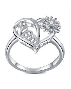 Sun Flower Shape Heart Ring