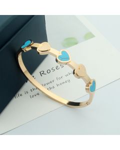 Blue Frosted Peach Heart Bracelet