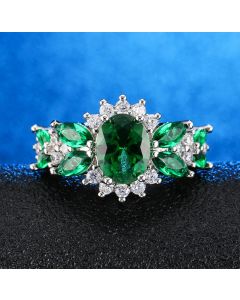 Women's Emerald Zircon Ring Bracelet
