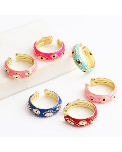 Exaggerated Colorful Oil dripping Eye Ring