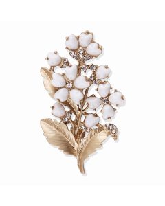 Lily Lily Of The Valley Elegant Pearl Retro Plant Flower Brooch Women s High Grade Creative Pin Clothing Decoration