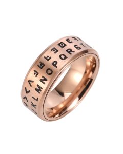 Rotating Letter Ring Domineering Trend Men's Gold Ring