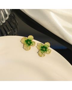 Women's High-grade Green Flower Earrings