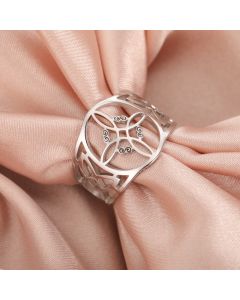Personalized Women's Four S Witch Knot Stainless Steel Ring