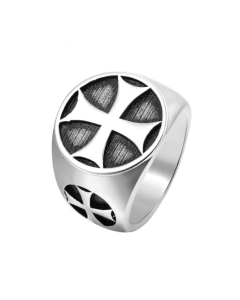 Retro Personality Cross Medal Men's Titanium Steel Ring