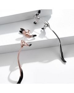 Ladies Copper Enamel Earrings Summer Cute Fox