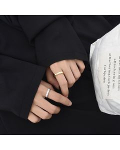 Ins Light Luxury Cold Wind Jewelry S925 Sterling Silver Irregular Concave-convex Ring